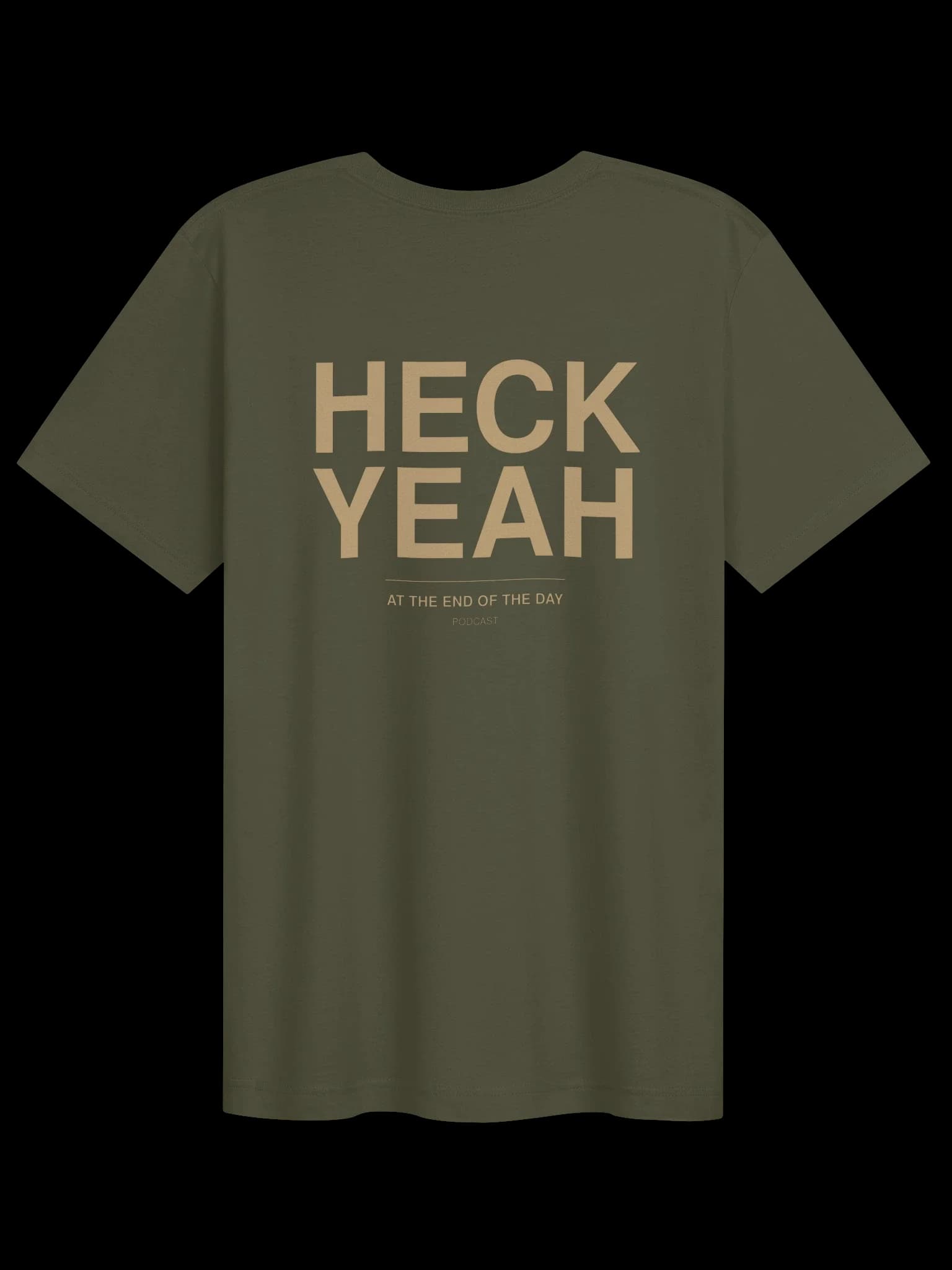 Heck Yeah Tee — Heather Military Green back