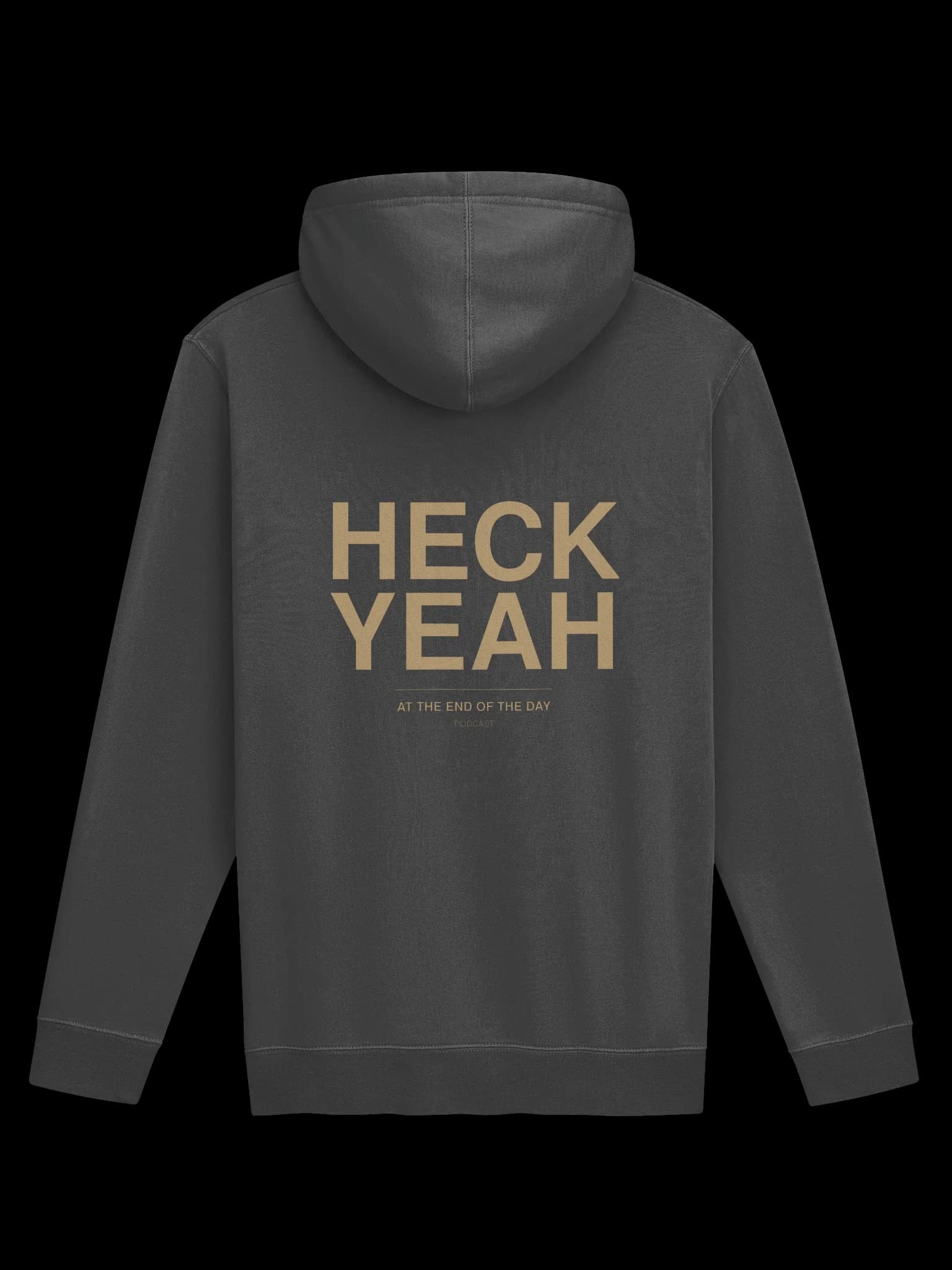 Heck Yeah Hoodie — Pigment Black back