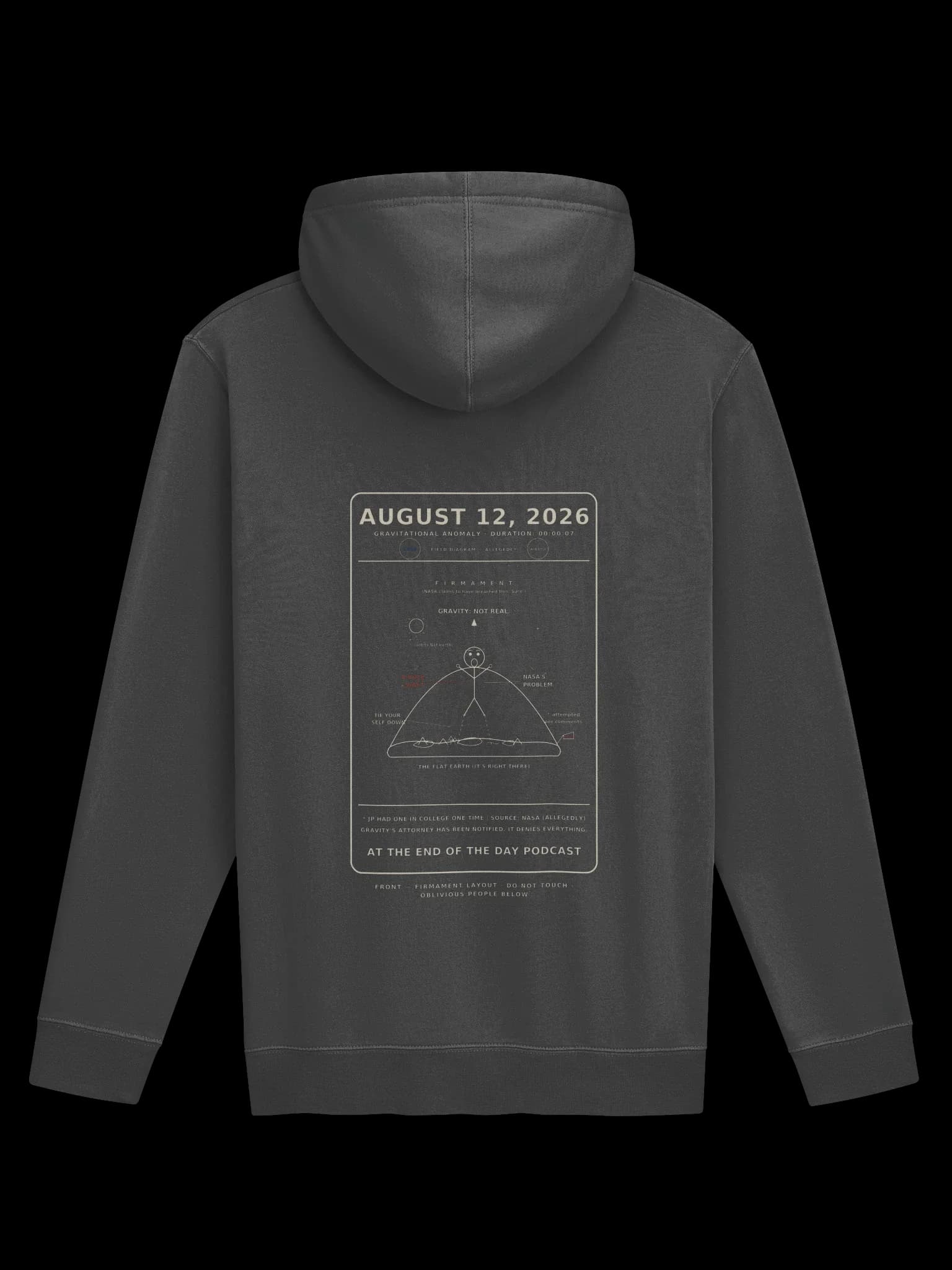 August 12, 2026 — Hoodie — Pigment Black back