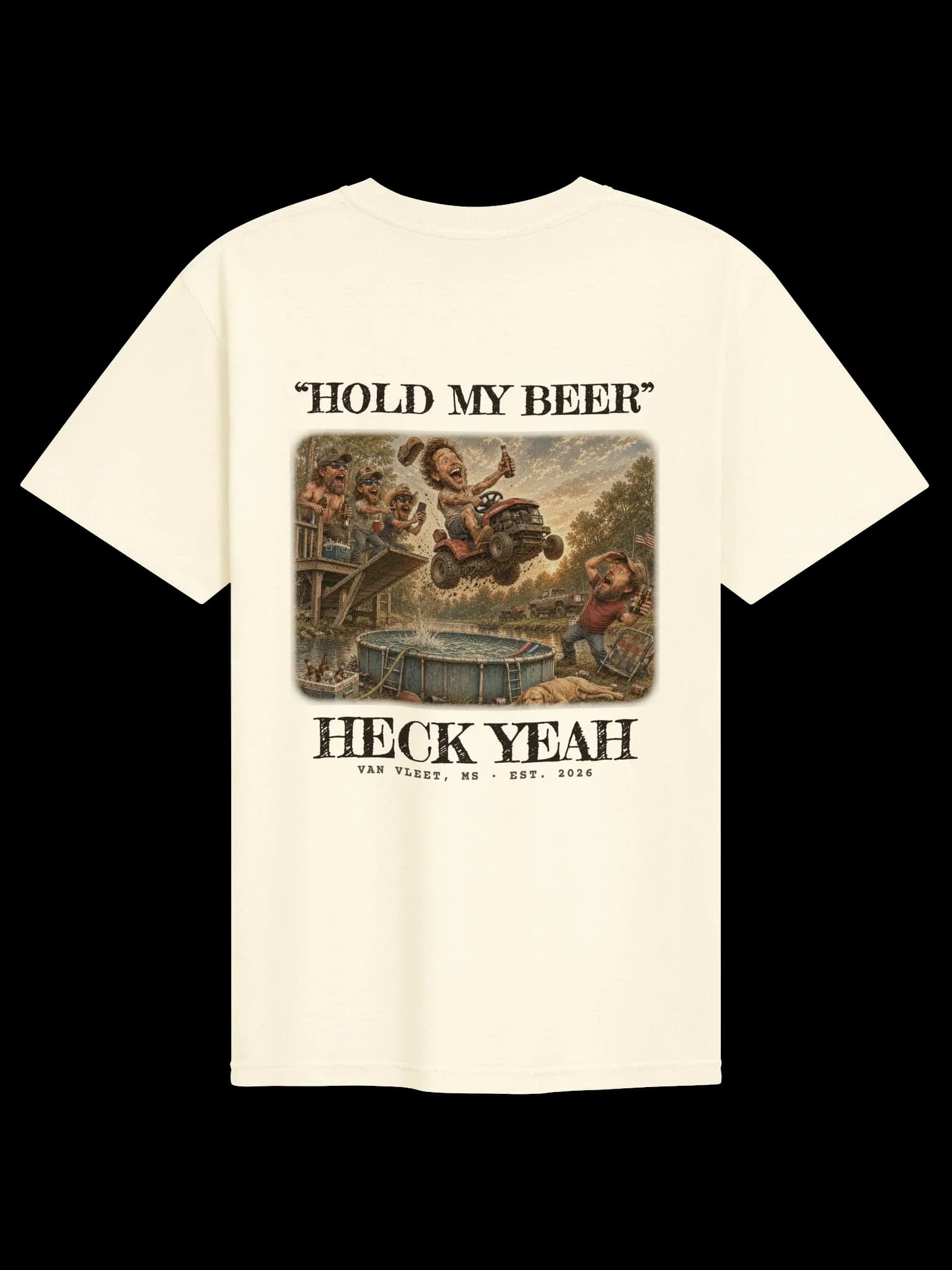 Hold My Beer Tee — Ivory back