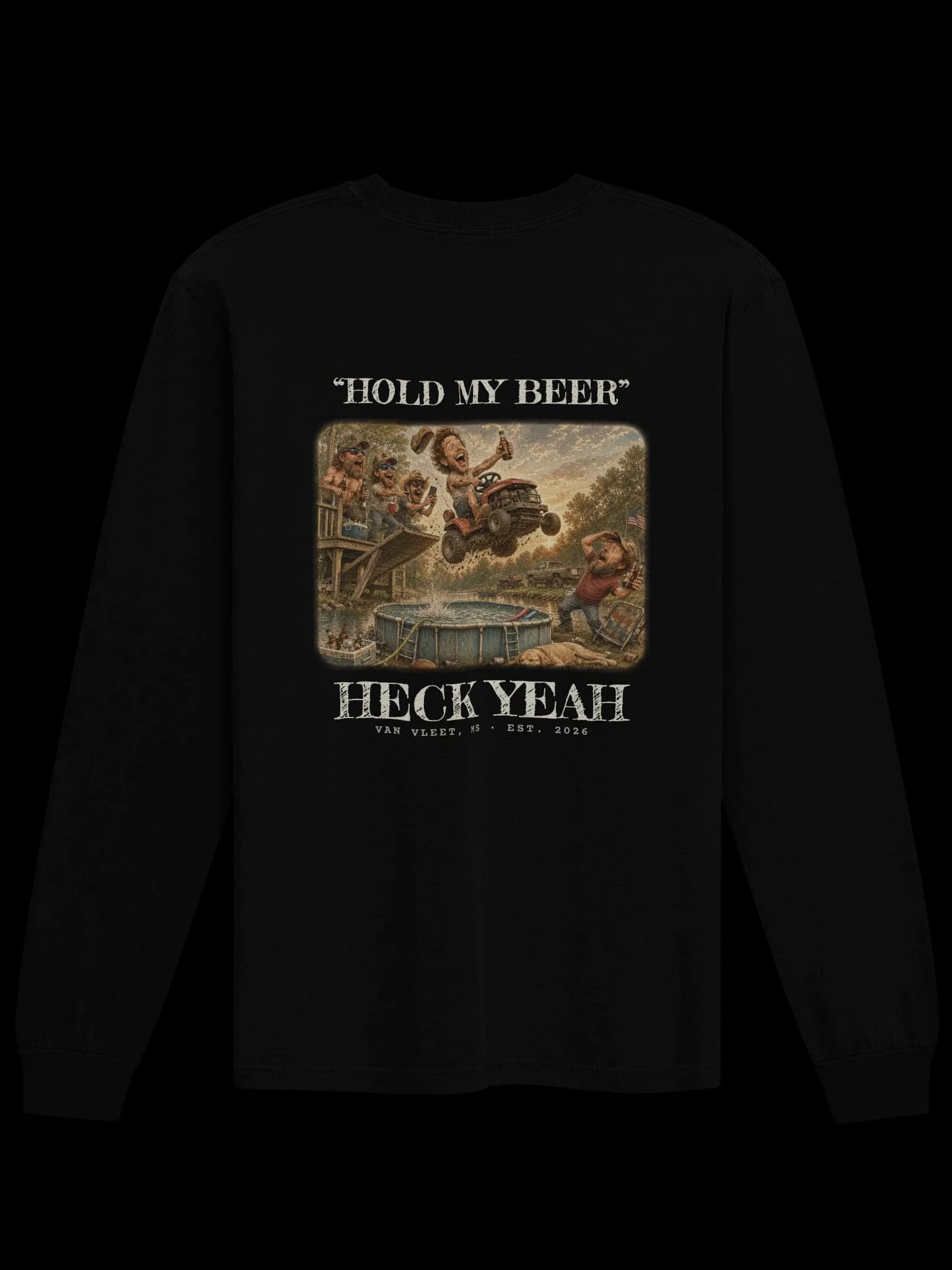 Hold My Beer Long Sleeve — Black back